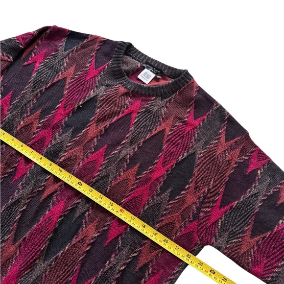 Lorenzo Tavernari Sweater Mens XL Made in Italy Grandpa Preppy Geometric - Picture 3 of 4